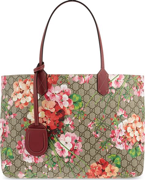 gucci floral bag|gucci tote bag with zipper.